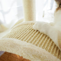 HKM-2980413 Cat Climbing Frame with Integrated Sisal Scratching Post and Plush Nest