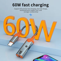 HKM-298067 Type C to Dual Type C Headphone Jack Adapter with 60W PD Charging for iPhone 15