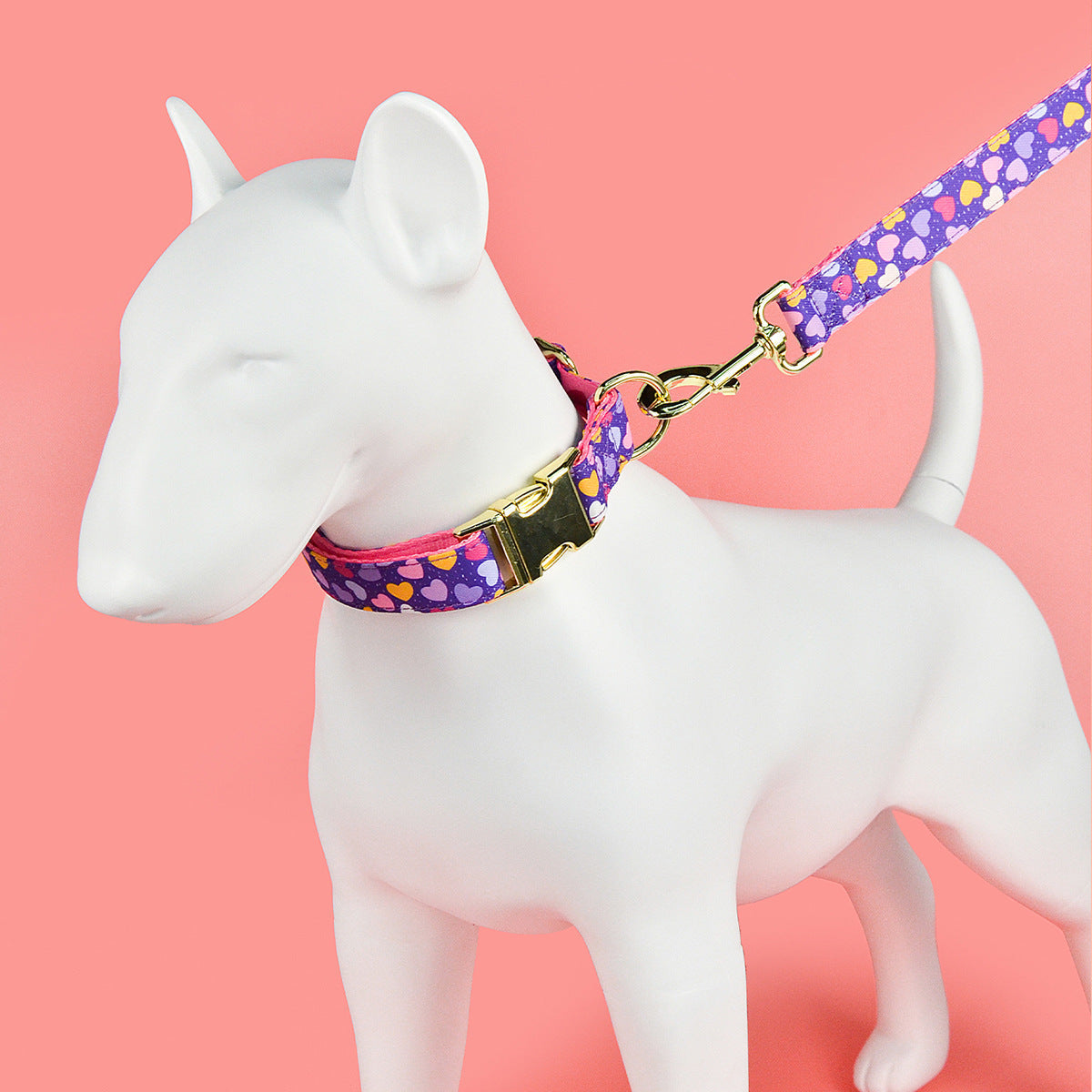 HKM-2980925 Double-sided Pet Collar with Haulage Rope in Various Fun Colors for Dogs and Cats