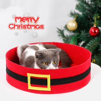 HKM-2981181 Festive Felt Cloth Cat Dog Bed for Halloween and Christmas - Lightweight, Foldable Design