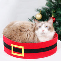 HKM-2981181 Festive Felt Cloth Cat Dog Bed for Halloween and Christmas - Lightweight, Foldable Design
