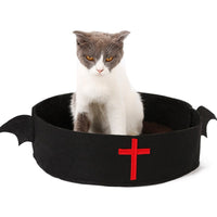 HKM-2981181 Festive Felt Cloth Cat Dog Bed for Halloween and Christmas - Lightweight, Foldable Design