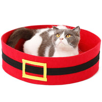 HKM-2981181 Festive Felt Cloth Cat Dog Bed for Halloween and Christmas - Lightweight, Foldable Design