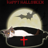 HKM-2981181 Festive Felt Cloth Cat Dog Bed for Halloween and Christmas - Lightweight, Foldable Design