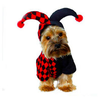 HKM-2981309 Funny Clown Costume for Pets - Soft Polyester Shirt with Hat for Dogs and Cats