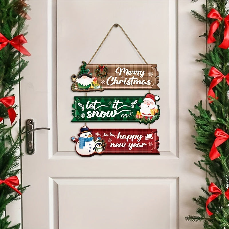 HKM-298131 Wooden Santa Claus, Snowman, and Reindeer Ornaments for Christmas Decorations
