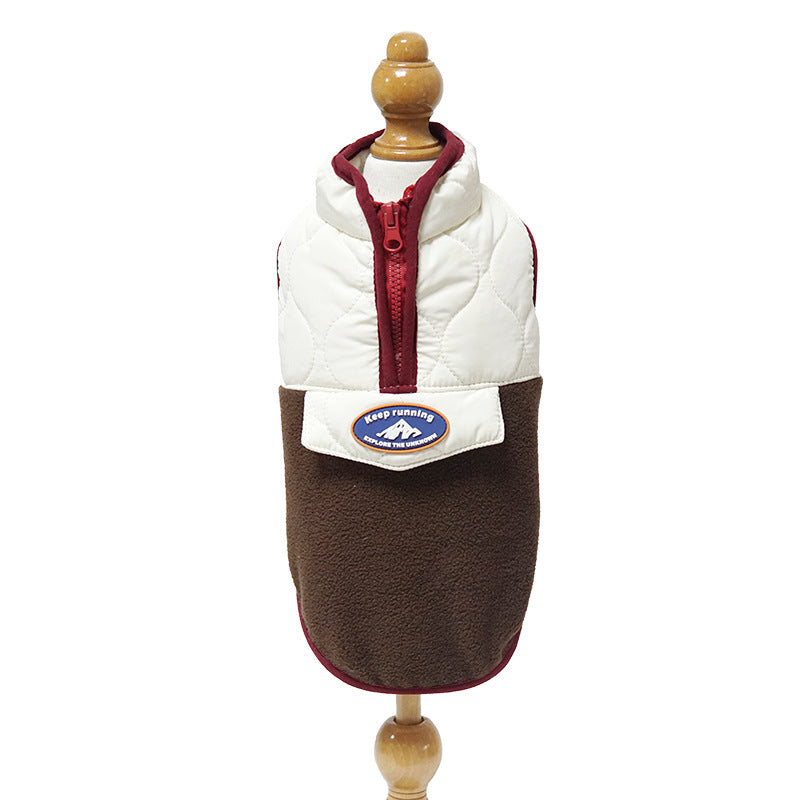 HKM-2981565 Cozy Zippered Waistcoat for Pets - Fleece and Polyester, Available in Multiple Sizes