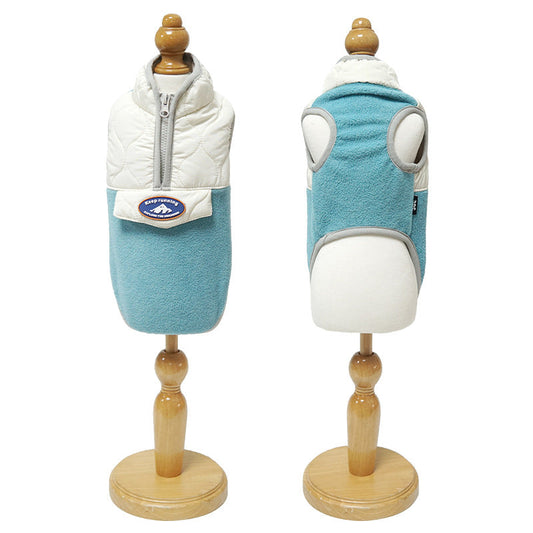 HKM-2981565 Cozy Zippered Waistcoat for Pets - Fleece and Polyester, Available in Multiple Sizes