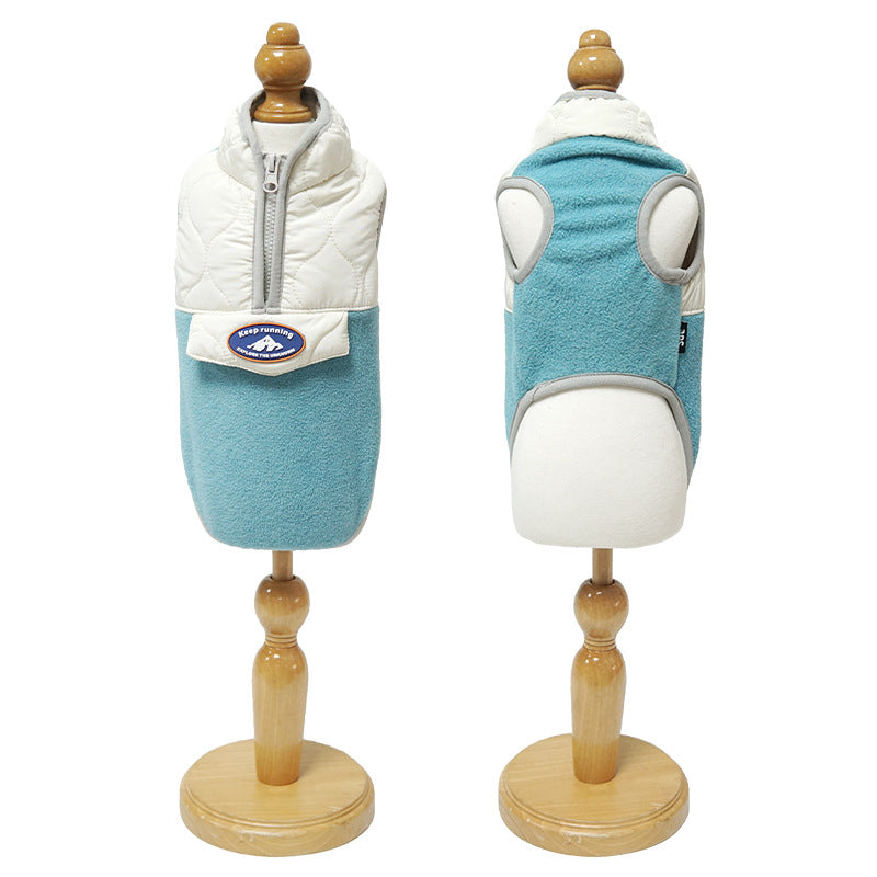 HKM-2981565 Cozy Zippered Waistcoat for Pets - Fleece and Polyester, Available in Multiple Sizes