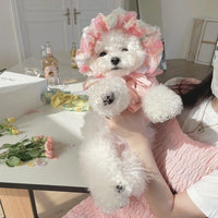 HKM-2983485 Lemon Yellow, Light Shrimp Powder & Lavender Mesh Dog Skirt with Matching Hat