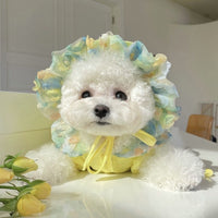HKM-2983485 Lemon Yellow, Light Shrimp Powder & Lavender Mesh Dog Skirt with Matching Hat
