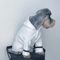 HKM-2983741 Cozy White Pet Bathrobe Pajamas in Multiple Sizes: S, M, L, XL