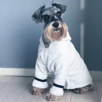 HKM-2983741 Cozy White Pet Bathrobe Pajamas in Multiple Sizes: S, M, L, XL