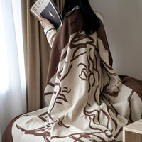 HKM-298387 Twilight Garden Geometric Pattern Faux Fleece Daybed Cover - Warm and Cozy 130cm x 180cm