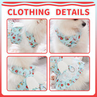 HKM-2984381 Charming Dog Harness Dress with Leash Set for Small Breeds, Featuring Angel Wings Design