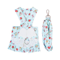 HKM-2984381 Charming Dog Harness Dress with Leash Set for Small Breeds, Featuring Angel Wings Design