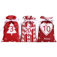 HKM-298451 Multicolor Christmas Advent Calendar Gift Bag Set with Drawstring and Accessories