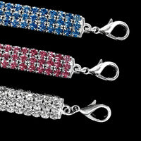 HKM-2984893 Bling Rhinestone Adjustable Dog and Cat Collar with Metal Pendant for Small Pets