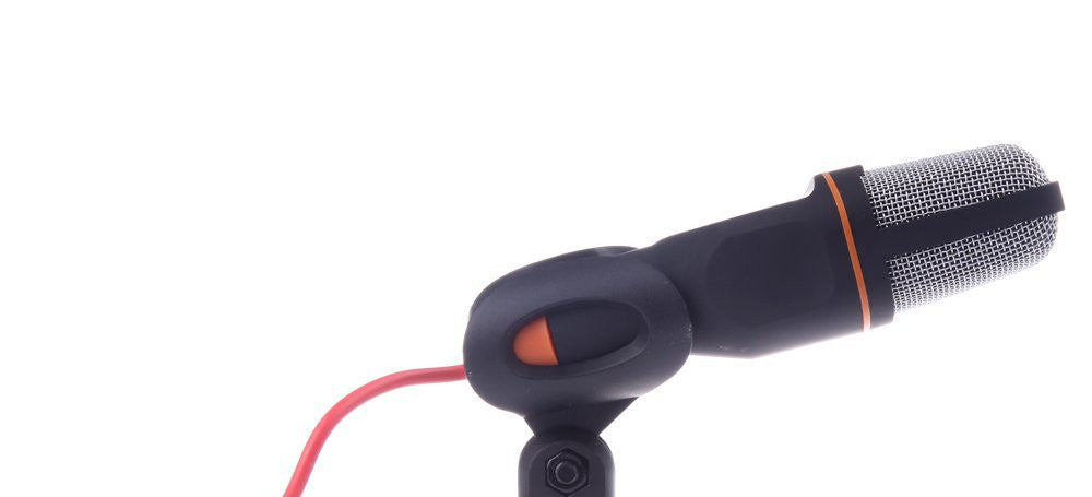 HKM-298515 Wired Microphone with Clip for Chatting, Singing, and Karaoke - 5.2 Inch Mini Mic with 6.07 Feet Cable