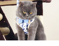 HKM-2986173 Adjustable Cat Harness with Leash ¨C Available in Pink, Blue, Beige, and Gray Options