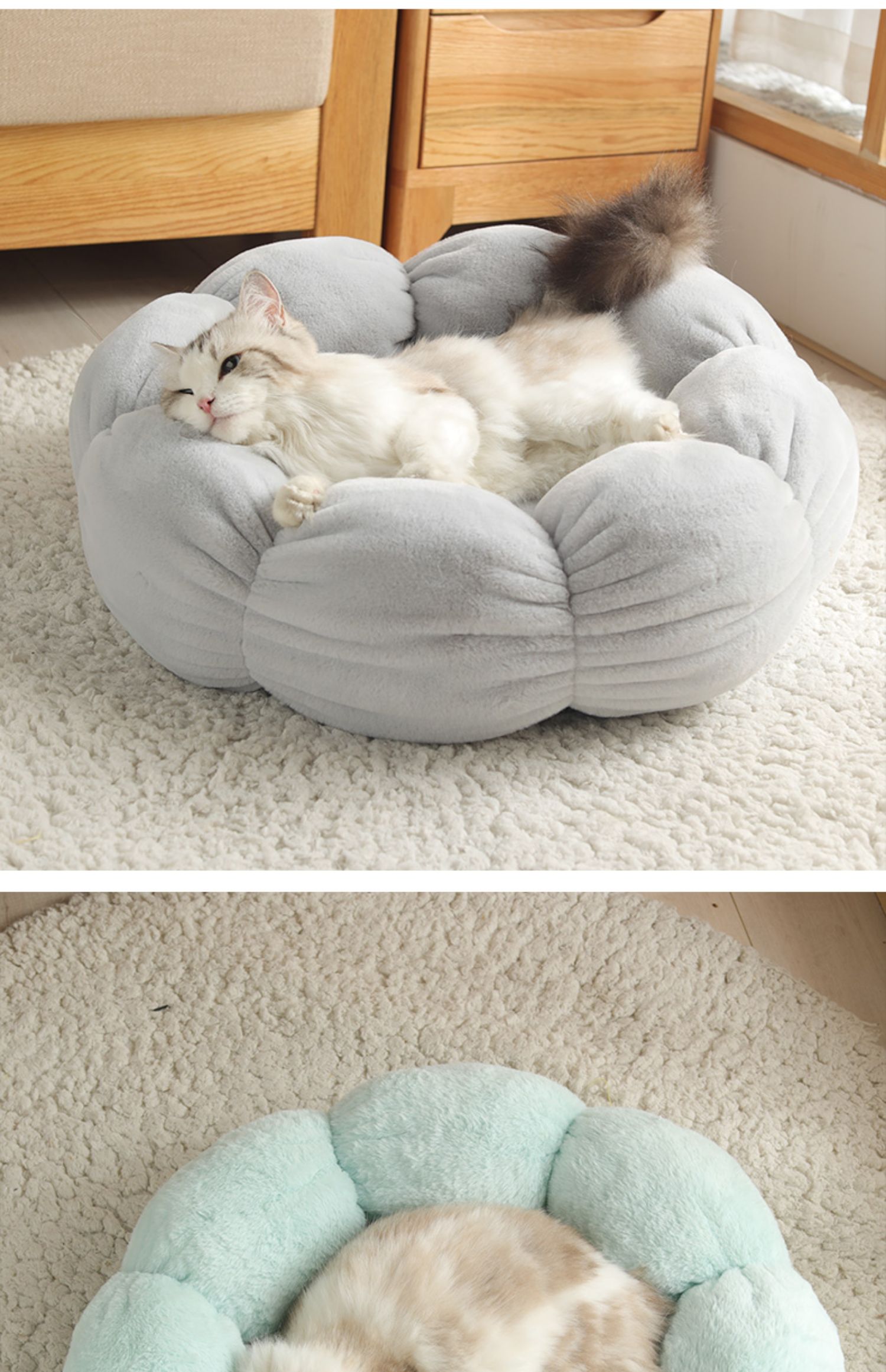 HKM-2986941 Warm Thick Cat Litter with High Resilience Thermal Cotton Filling in Lovely Style