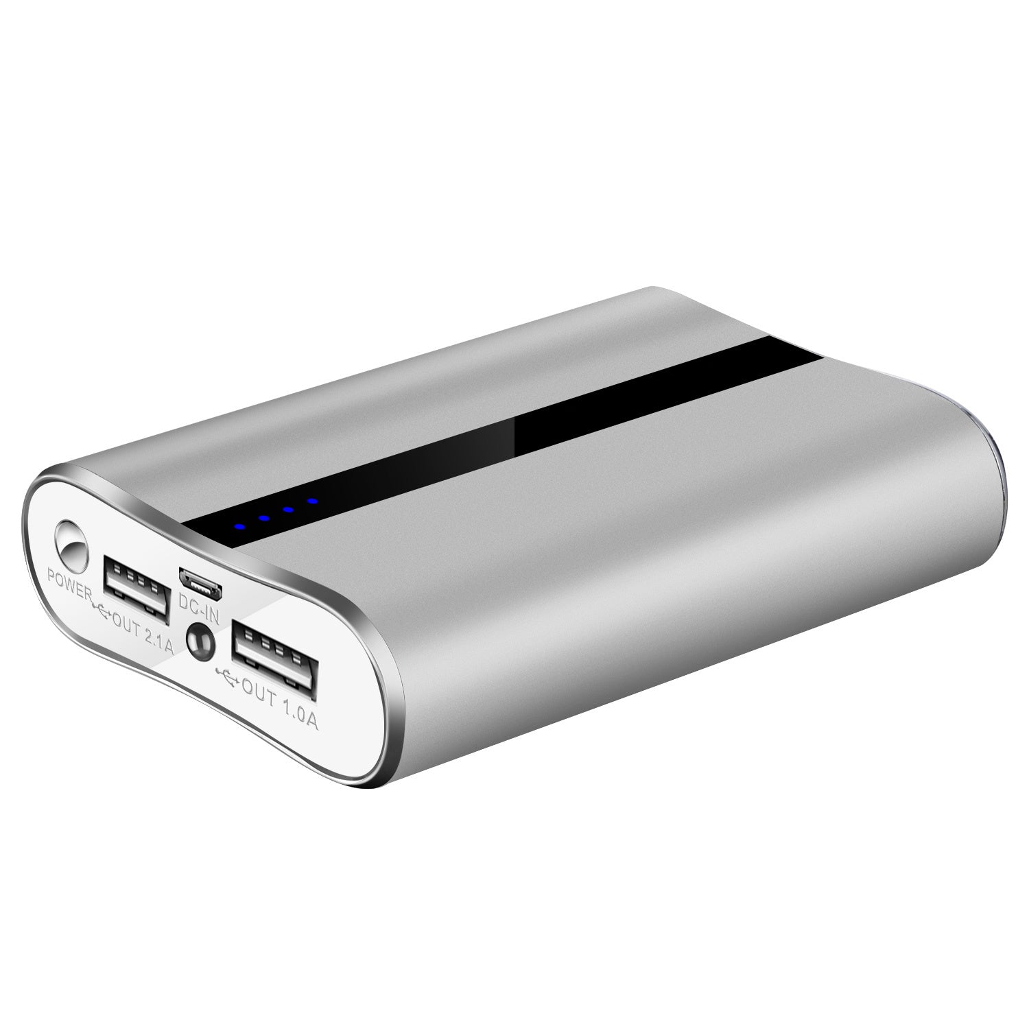 HKM-298707 12000mAh Portable Power Bank with Dual USB Output, Fast Charging, Compact Design, Built-in Flashlight