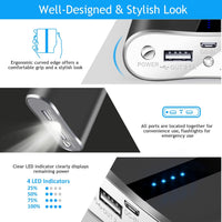 HKM-298707 12000mAh Portable Power Bank with Dual USB Output, Fast Charging, Compact Design, Built-in Flashlight