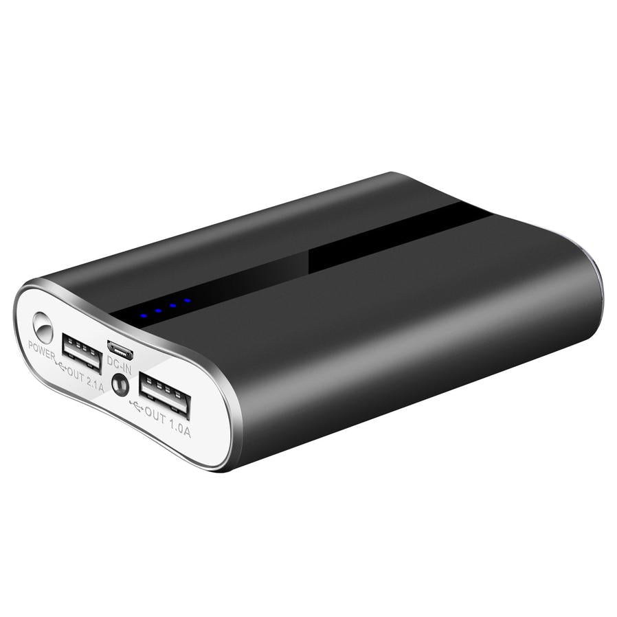 HKM-298707 12000mAh Portable Power Bank with Dual USB Output, Fast Charging, Compact Design, Built-in Flashlight