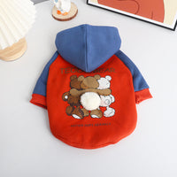 HKM-2987453 Cozy Cotton Coat for Small to Medium Dogs in Red, Perfect for Autumn and Winter