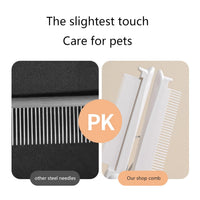 HKM-2990141 Professional 3-in-1 Pet Grooming Comb with Rounded Pins and Lint Brush for Cats and Dogs