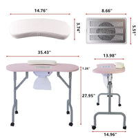 HKM-299027 Portable Rolling and Single Manicure Tables for Versatile Nail Care Solutions