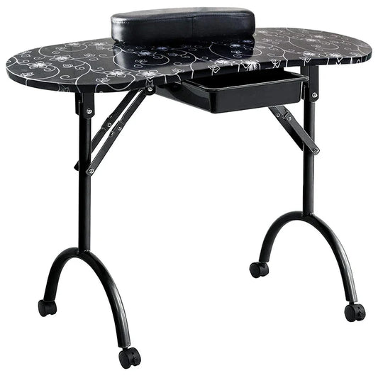 HKM-299027 Portable Rolling and Single Manicure Tables for Versatile Nail Care Solutions