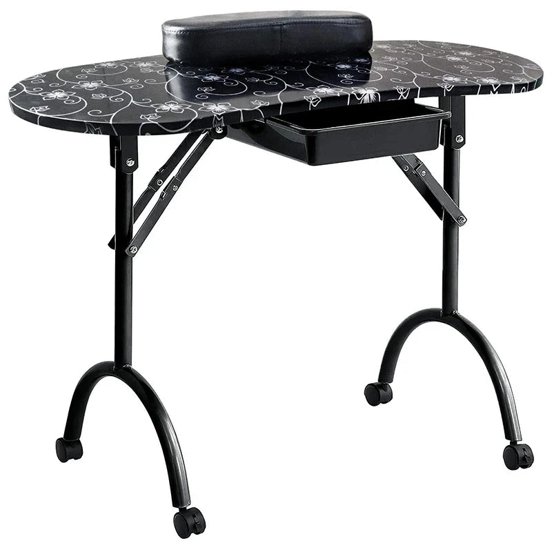 HKM-299027 Portable Rolling and Single Manicure Tables for Versatile Nail Care Solutions