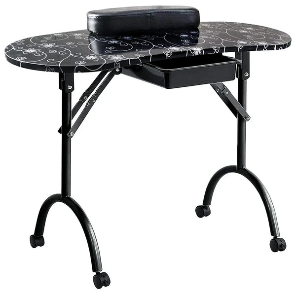 HKM-299027 Portable Rolling and Single Manicure Tables for Versatile Nail Care Solutions