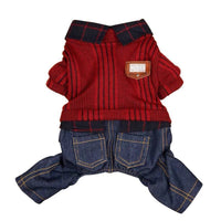 HKM-2991037 Burgundy Thick Four-Legged Dog Clothes for All Sizes