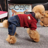 HKM-2991037 Burgundy Thick Four-Legged Dog Clothes for All Sizes