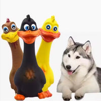 HKM-2991293 Interactive Duck Shaped Latex Dog Chew Toy – Squeaky, Durable, Eco-Friendly, Perfect for Indoor and Outdoor Play