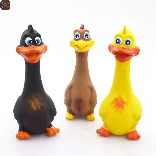 HKM-2991293 Interactive Duck Shaped Latex Dog Chew Toy – Squeaky, Durable, Eco-Friendly, Perfect for Indoor and Outdoor Play