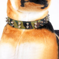 HKM-2992445 Camouflage Canvas Spiked Dog Collar in Multiple Sizes