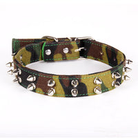 HKM-2992445 Camouflage Canvas Spiked Dog Collar in Multiple Sizes