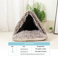 HKM-2992701 Cozy Semi-Closed Pet Bed for Cats and Small Dogs ¨C Winter Warmth, Soft Cloth Comfort
