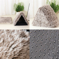 HKM-2992701 Cozy Semi-Closed Pet Bed for Cats and Small Dogs ¨C Winter Warmth, Soft Cloth Comfort