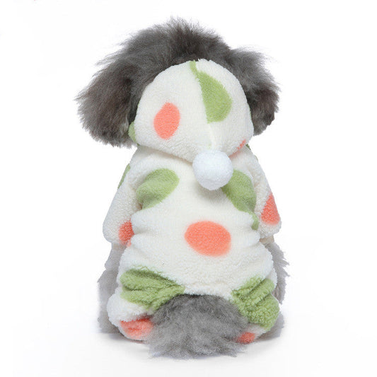 HKM-2993213 Lamb Velvet Polka Dot Double Layer Thermal Jumpsuit for Dogs