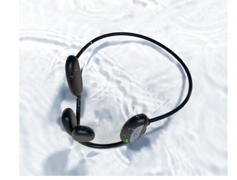 HKM-299347 Bone Conduction Bluetooth Headset with Card - 10m Range, Stereo Sound, Battery Display, Call Function, Black