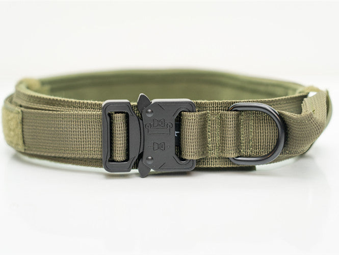HKM-2994621 Nylon Dog Collars for Medium and Large Dogs in Khaki, Black, and Army Green