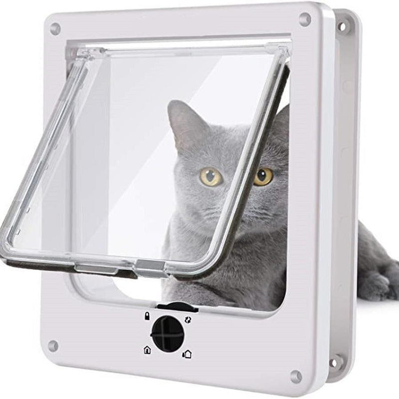 HKM-299475 Indoor Cat and Dog Door with Rotary Lock and Magnetic Closure - Weatherproof Design for Cats and Small Dogs - Various Sizes Available