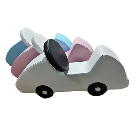 HKM-299603 Pastel Blue and Pink Soft Play Car Toy for Toddlers - Indoor and Outdoor Rocker Set