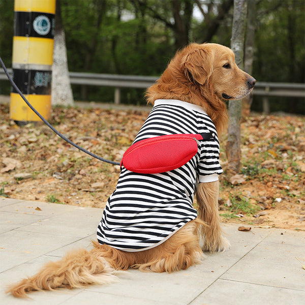 HKM-2996413 Striped Dog Vest for Medium to Large Breeds – Casual Style with Schoolbag Design