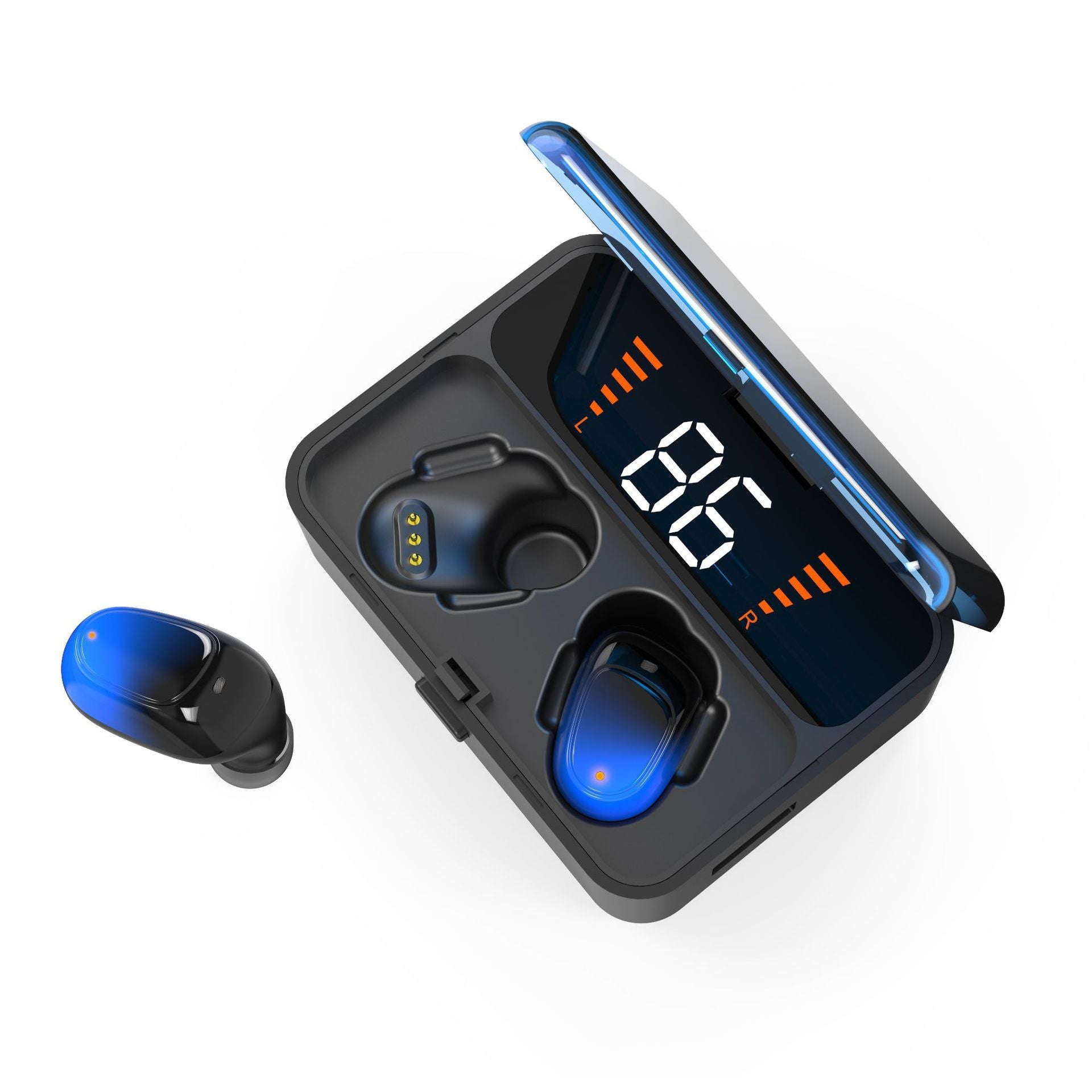 HKM-299667 Wireless Headset with Digital Display and Gradient Colors - Bluetooth 5.0, Stereo Sound, Voice Control, Multi-Point Connection