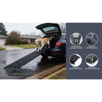 HKM-2996797 Portable Dog Ramp for Car - 71" Long, 19.5" Wide, Non-Slip Surface, Supports Up to 250 lbs